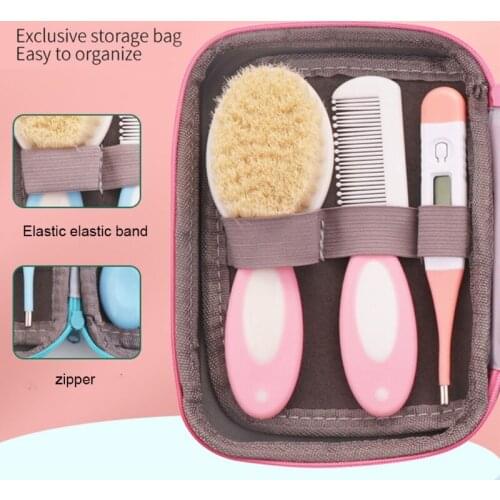 Baby Grooming Kit Nail Clipper Comb Brush Nasal Aspirator Scissors Tweezer Finger Toothbrush Thermometer Newborn Nursery Care Se