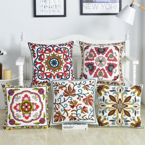 National Style Pillowcase Single-Sided Cushion Case Home Decorative Sofa Cushion Cover for Loungers Garden Gazebo Pillow Cases