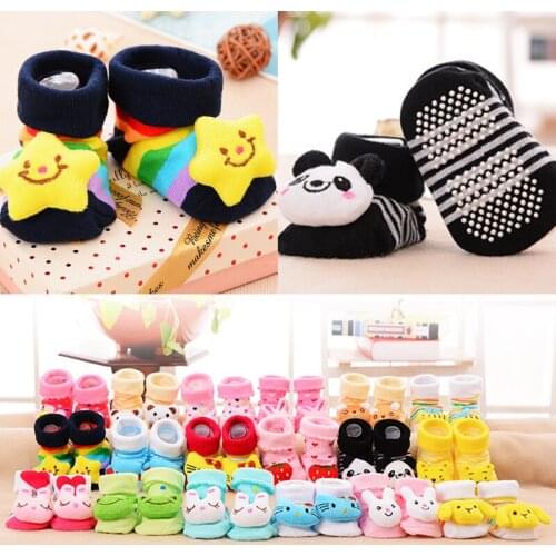 New Newborn Baby Girls Boys 3D Animal Cartoon Anti-Slip Floor Socks Cute Baby Cotton Soft Ankle Socks Infant Socks 0-12M