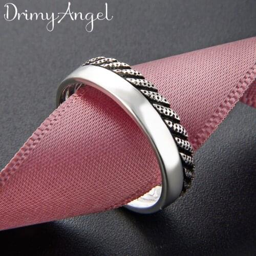 Punk Fancy Silver Color Smooth Rings for Women Men Large Adjustable Size Rings aneis