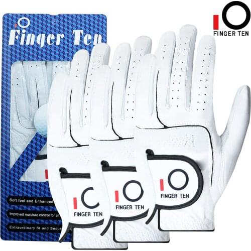 Finger Ten Right Hand Left Hand Golf Gloves Leather All Premium Cabretta Weathersof Lh Rh Golfer S M L XL 1 Pc Drop Shipping