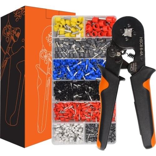 Wire Connector Electrical Tube Terminals Multiple box styles Pre-Insulated Crimping Sleeve terminal suit HSC8 6-4A