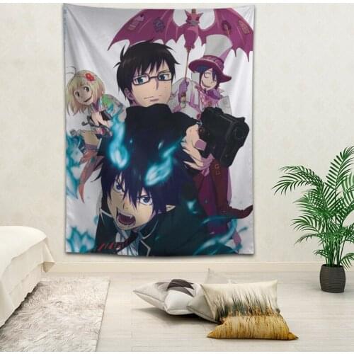 Blue Exorcist wall decor tapestry layout room painting background wall decoration bedcloth tapestries custom logo