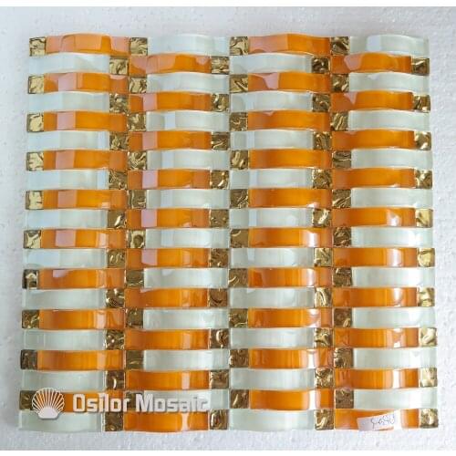 Free shipping convex glass and crystal mosaic tile for bathroom or living room wall tile