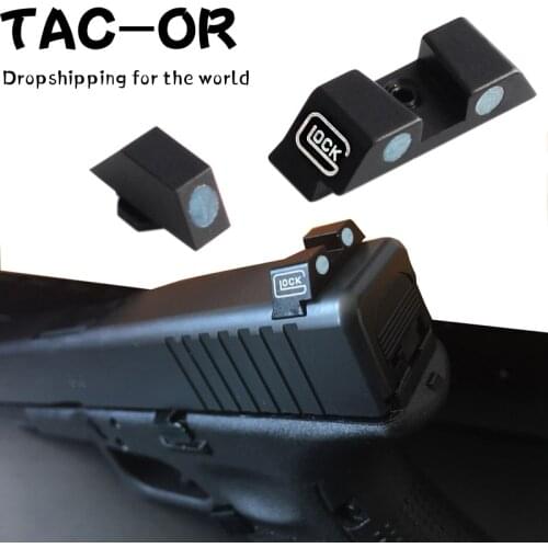 Tactical Combat Glow in the Dark Front Rear Green Fiber optical Sight Focus-lock for Hunting Glock 17,19,22,23,24,26,27,33,34,35