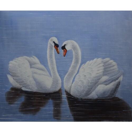 Ultra Low Price Sale 100% Hand Painted Modern Oil Painting on Canvas Animal Swan Canvas Painting Wall Art Picture Home for Decor