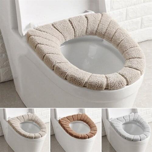 The New Comfortable Velvet Coral Bathroom Toilet Seat Cover Winter Toilet Cover Household Closestool Mat Seat Case Lid Cover