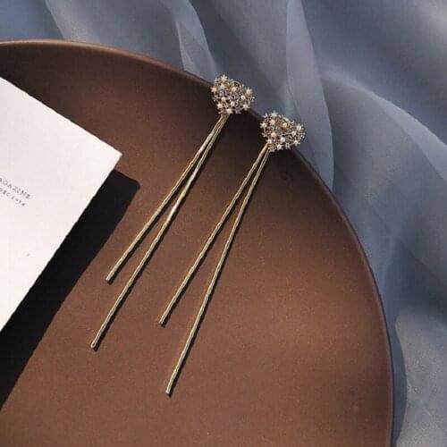 Vintage Crystal Long Tassel Earrings New Fashion Korean Drop Earring Wild Elegant Exquisite Trend 2021 Earrings Women Jewelry