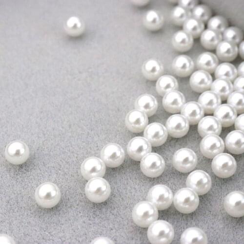 6mm Round Resin Pearl Ball No hole Beads For Jewelry Finding Diy Bracelet Necklace Earrings Handmade Accessories Wholesale s