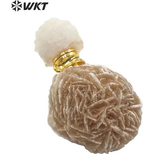 WT-P1498 Natural for the lady raw desert rose stone perfume bottle, new exclusive design perfume bottle