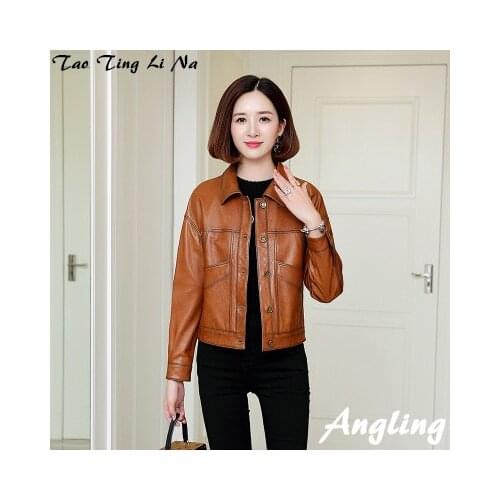 2020 Women Spring Genuine Real Sheep Leather Jacket R25