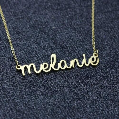 Gold Color Chain Stainless Steel Necklace Letter English Name Jewelry Necklace Personalized Gift