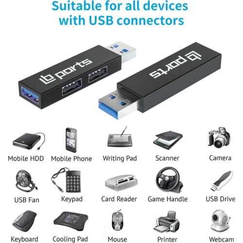 1PC USB Hubs 3 Ports USB 2.0 Hub Mini Rotate Splitter Adapter Hub For PC Notebook Laptop Mac Usb 2.0 Splitter Hub