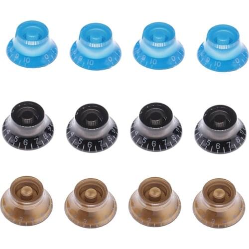 4 Pcs Acrylic Volume Tone Control Knobs with White Numbers Replacement Guitar Control Buttons for LP Electric Guitar