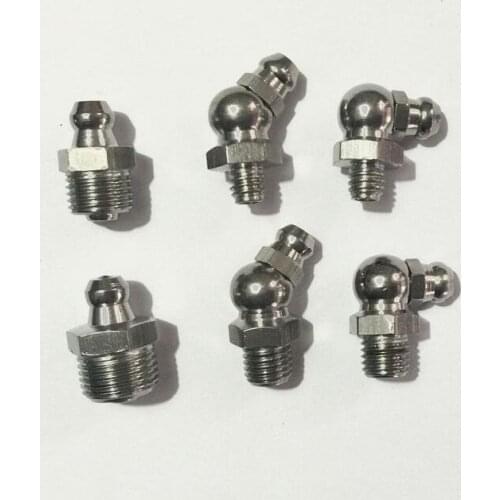 5pcs M6 stainless steel mouth steels oil mouth screw cup grease nipple nozzle straight type screws 1 length