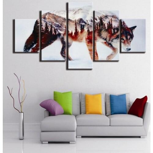 5d 5pcs landscape Wolf 5d Snow Wolf diamond painting crystal diamond embroidery spuare&round crystal painting cross stitchsets