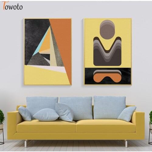 Abstract Canvas Painting Geometric Print Contemporary Poster Scandinavian Modern Wall Art Wall Pictures for Living Room Decor