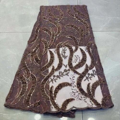 African Mesh Lace Fabric With Sequins S-698881 French Lace Fabric For Wedding Party