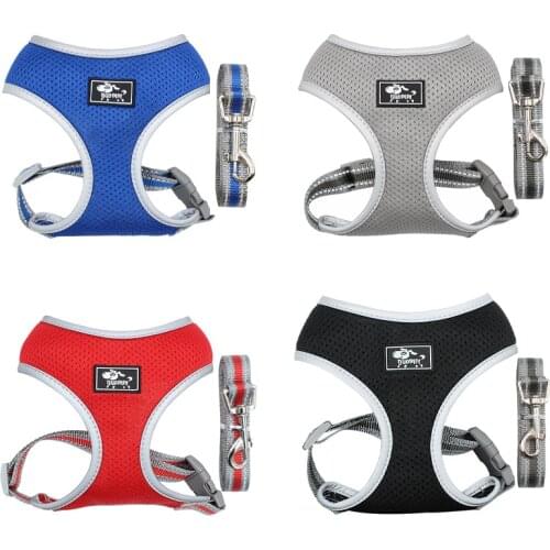 Pet Accessories Cats Chest Harness Breathable Mesh Teddy Dogs Chest Harness Reflective Leash Pet Supplies Little Dog Breastplate