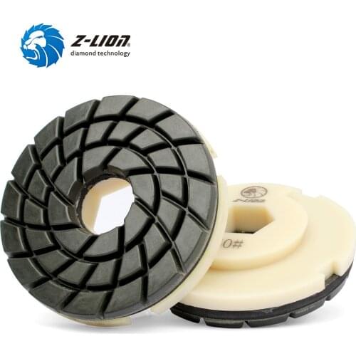 Z-LION 4" Diamond Edge Polishing Pad 1 Piece 5mm Thickness Polishing Wheel For Granite Marble Concrete Snail Lock Abrasive Disc