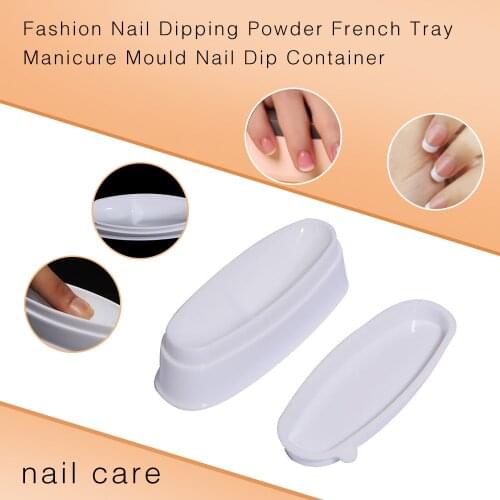 White Nail Dipping Powder French Tray PVC Manicure Mold Nail Dip Container Nail tools