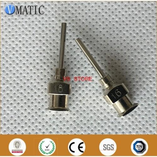 Free Shipping 0.5'' Tip Length 16G All Metal Blunt Stainless Steel 12Pcs Dispensing Syringe Needle Tips 1/2 Inch