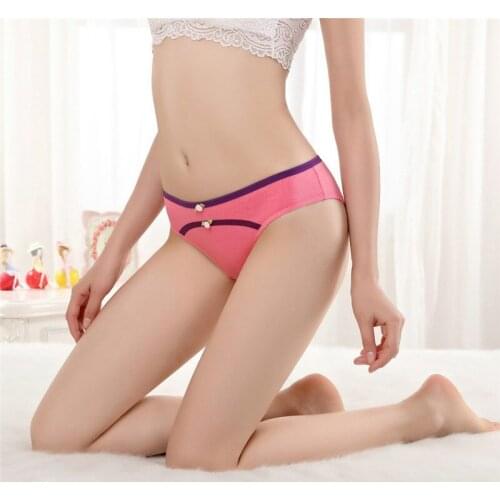 Free Shipping 5pcs/lot New Womens Sex Panties Comfortable All-Cotton Sexy Ladies Cotton Women Underwear Briefs 89036