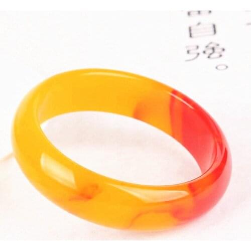 Natural Red Yellow Jade Bangle Bracelet Genuine Carved Fine Charm Jewellery Fashion Accessories Amulet for Men Women Lucky Gifts