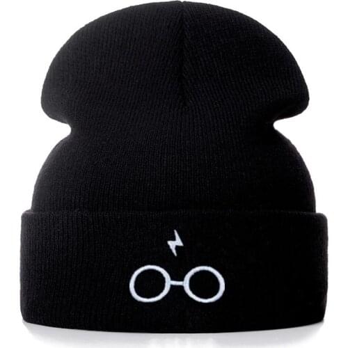 Lightning Cotton Embroidery Casual Beanies for Men Women Knitted Winter Hat Solid Hip-hop Skullies Bonnet Unisex Cap