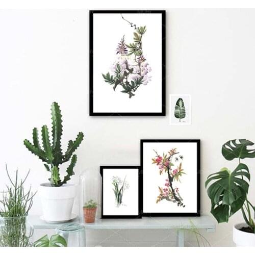 Plant Flowers Canvas Paintings Flower Botanical Prints Leaves Poster Decorative Picture for Living Room Home Decor