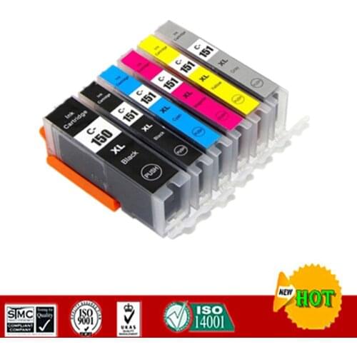 6 Colors Compatible ink cartridge for PGI150 CLI151 suit for Canon PIXMA MG6310 PIXMA MG7110 MG7510 Ip8710 etc