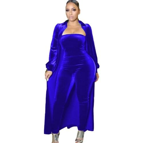 Two Piece Set Africa Clothes African New Dashiki Fashion Velvet Jumpsuit Suit Top Trousers Super Elastic Party For Women Outfits