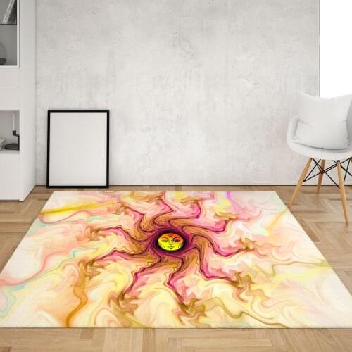 Line Hippie Sun Area Rugs Divergent Love Mat Psychedelic Kitchen Sofa Living Room Bedroom Bathroom Decor Carpet Red Heart