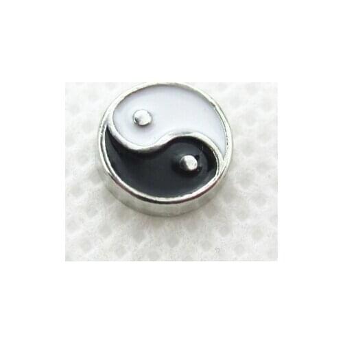 Hot selling YING YANG floating charms living glass floating pendant lockets charms