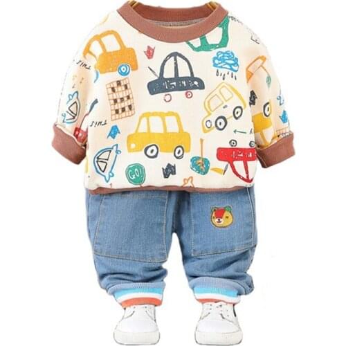 Fashion Kids Clothing Sets Spring Autumn Children Clothes Baby Boy Girls Cartoon Sweatshirt Pants New Toddler Casual Tracksuits