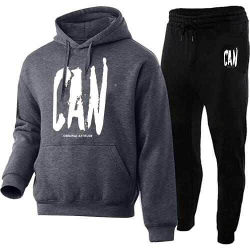 Mens Sweatshirt Personalized Tight Hooded Long Sleeve Sweatshirt Trousers Set Elastic Waist Pants Sets Спортивный Костюм Мужск