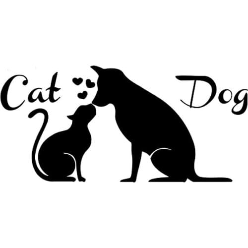 Love Friendship Between Dogs and Cats Car Sticker Waterproof Decal laptopTruck Motorcycle Auto Accessories PVC,15cm*7cm