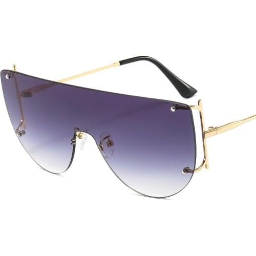 2021 New Fashion Goggle Sunglasses Men Women Brand Designer Luxury Black Alloy Metal Frame Trend Gradients Sun Glasses UV400