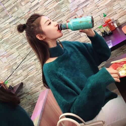 New Hot Sale Loose and Languorous Womens Pullover Sweater Korean Imitation Marten 2021 Winter Office Ladies Elegant Clothing