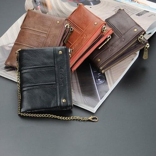 2021 New Arrival Leather Mens Wallet For Men Small Zipper Organizer Wallets Cash Carteira For Man Coin Purses