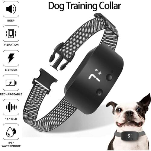 Rechargeable Anti Barking Training Collar With Adjustable Sensitivity Smart Touch Interface Buttons For Small Medium Large Dogs