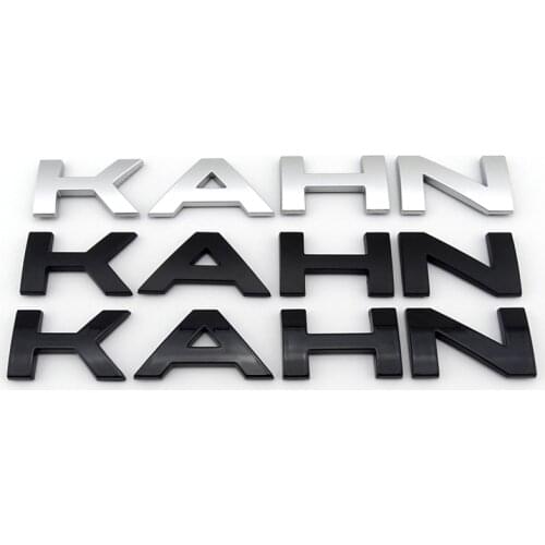 Plastic ABS 3D Black chrome KAHN letter badge emblem sticker decal for the car auto bonnet hood for range rover