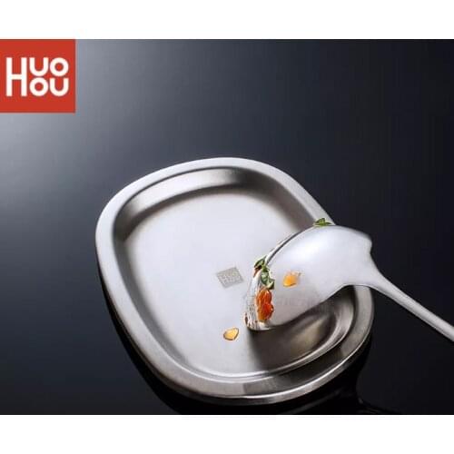 Huohou 304 Stainless Steel Spoon Pad Safe Durable Anti-corrosion Mat Non-slip Cutlery Container Easy To Clean For Food Kitchen