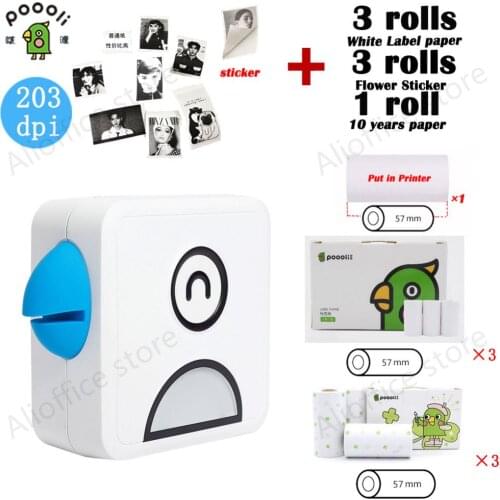 Poooli L1 Label Printer 203dpi Pocket Hot Photo Printer BT Wireless Receipt Office Label Sticker Manufacturer for Android iOS