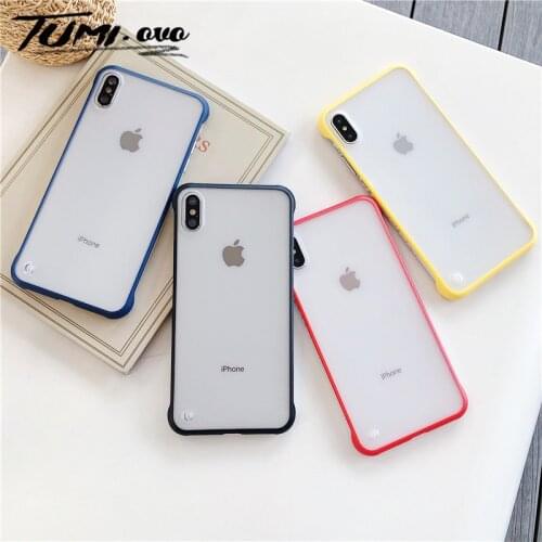 Anti-fall Hard PC Matte Case For iPhone 7 8 6 6s Plus Back Phone Cover For iPhone Xr X Xs Max Solid Silicone Ultra-thin Cases