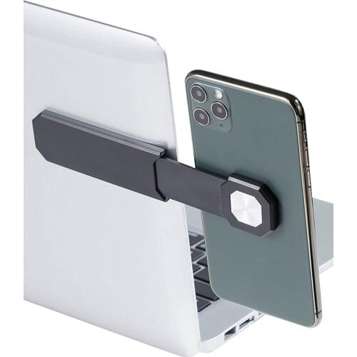 Adjustable Laptop Phone Holder Magnetic Laptop Side Mount Cell Phone Side Mount Connect Clip Compatible With 4-8 Inches Phones