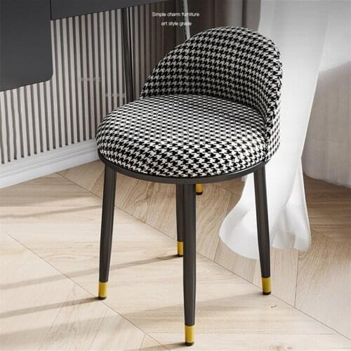 Small Apartment Dormitory Dressing Stool Modern Minimalist Bedroom Pub Makeup Stools Nordic Balcony Hotel Backrest Leisure Chair