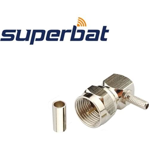 Superbat F Crimp Plug Right Angle Connector for Cable RG179 RG174 RG178 RG316 LMR100