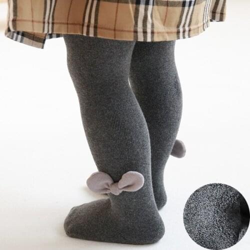 Baby Winter Cotton Pantyhose Spring Toddler Children Kid Girls Thermal Terry Thick Pants Newborn Infant Warm Bow Princess Tights