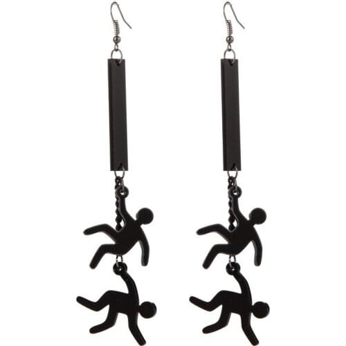 Funny little paper man villain earrings Sen super fairy retro earrings